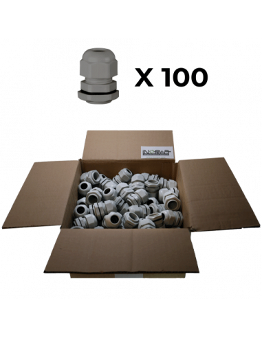 Grey cable gland PG - Batch of 100