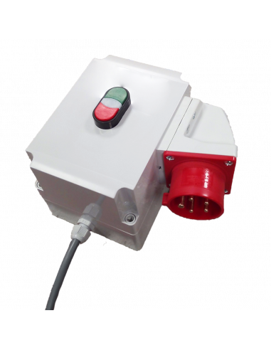 Boitier démarrage moteur ON/OFF avec fiche 16A 3PTN  BDM_3PTN_400